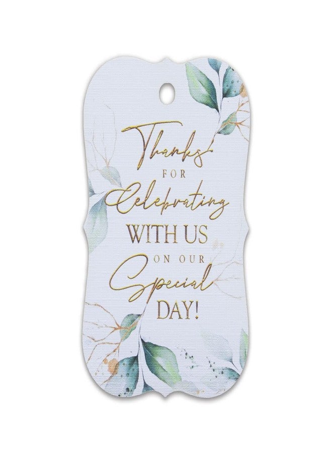 Summer-Ray.com Summer-Ray 50pcs White Thank You for Celebrating with Us on Our Special Day Tags Wedding Bridal Shower Favors Gift Tags with Floral Theme (White (I)) - Image 1